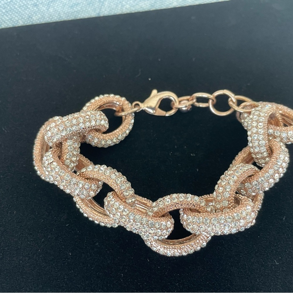 Elegant Rose Gold Tone Chain Bracelet